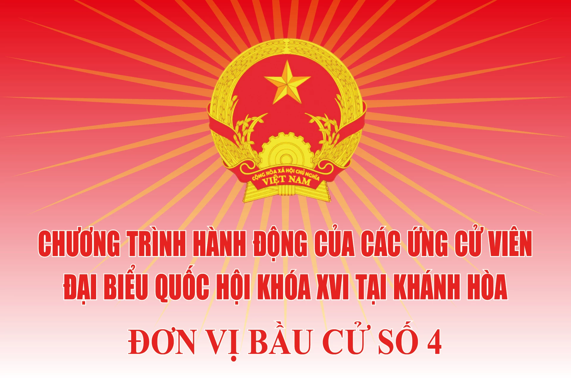 Chương trình hành động của những người ứng cử đại biểu Quốc hội khóa XVI tại Khánh Hòa - Đơn vị bầu cử số 4 - Báo Khánh Hòa